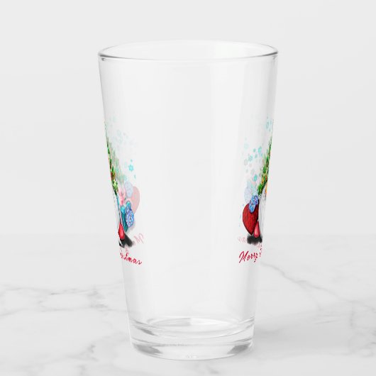 Blij Kabouter met Kerst Glas Cadeau (Rechts)