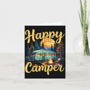Blij kampeerder grappig kamperen kampvuur peuter j kaart