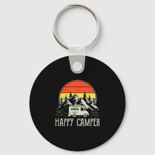 Blij kampeerder peuter jongetje grappige vintage k sleutelhanger