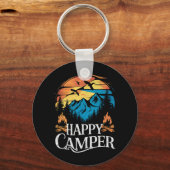 Blij Kampeerder Retro Vintage Matching Kampeerploe Sleutelhanger (Voorkant)