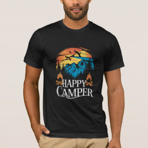 Blij Kampeerder Retro Vintage Matching Kampeerploe T-shirt