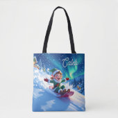 Blij Kerst Elf Sleden Tote Bag (Voorkant)