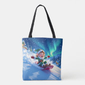 Blij Kerst Elf Sleden Tote Bag (Achterkant)