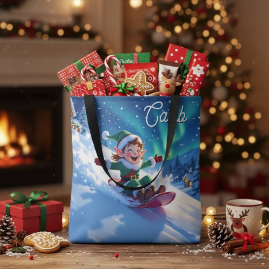 Blij Kerst Elf Sleden Tote Bag