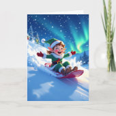 Blij Kerst Elf Sleeën Personaliseer Kaart (Voorkant)