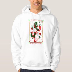 blij kerstfeest krampus santa hoodie