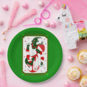 blij kerstfeest krampus santa papieren bordje (Feest)