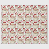 Blij Kerstman Gezicht Wit Cadeaupapier (Vlak)