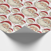 Blij Kerstman Gezicht Wit Cadeaupapier (Hoek)