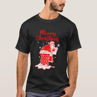 Blij Kerstman Poog Winter Sneeuw T-shirt