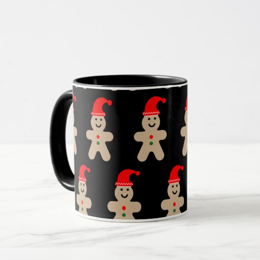 Blij Kerstmannetje van Gemberkoek Winter Mok (Voorkant links)