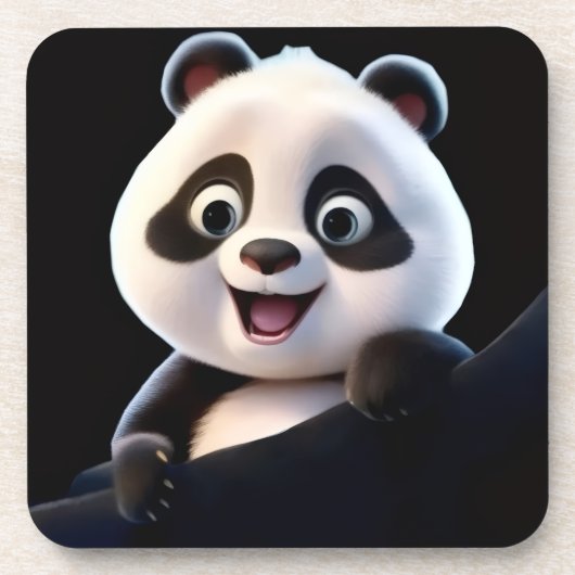 Blij Klein Panda Bier Onderzetter (Voorkant)
