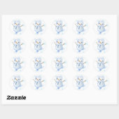 Blij klein sneeuwmannenstickers ronde sticker (Vel)