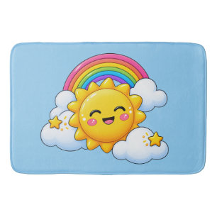 Blij Klein Zonnetje, Regenboog & Sterren - Schatti Badmat
