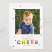 Blij-kleurige heldere vakantiefotokaart feestdagenkaart (Voorkant / Achterkant)