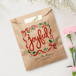 Blij Kleurrijk Kerstmis Rood Groen Calligrafie Bedankzakje