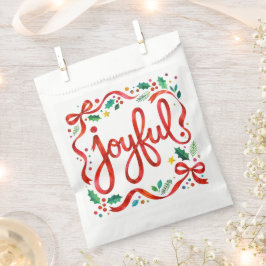 Blij Kleurrijke Kerst Rode Lint Calligrafie Bedankzakje