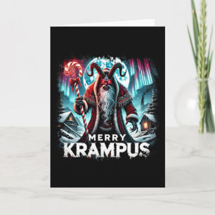 Blij Krampus Mythische Kerstmis Kerstmis Horror Kr Kaart