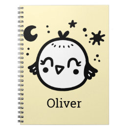 Blij Kuiken - Kawaii Vogel Lijntekening Notitieboek