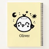 Blij Kuiken - Kawaii Vogel Lijntekening Notitieboek (Achterkant)