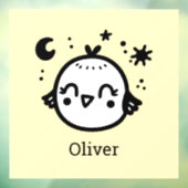 Blij Kuiken - Kawaii Vogel Lijntekening Raamsticker (Vel 3)