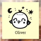 Blij Kuiken - Kawaii Vogel Lijntekening Raamsticker (Vel 2)