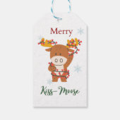 Blij kussen eland cadeaulabel (Achterkant)