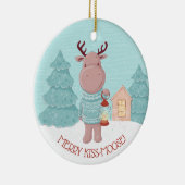 Blij Kussen Eland Keramisch Ornament (Rechts)