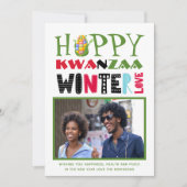 Blij Kwanzaa Foto Wenskaart Winter Liefde Feestdagenkaart (Voorkant)