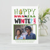 Blij Kwanzaa Foto Wenskaart Winter Liefde Feestdagenkaart (Staand voorkant)
