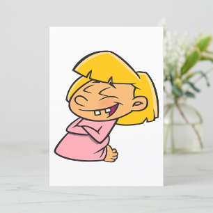Blij Lachend Cartoon Meisje Kaart