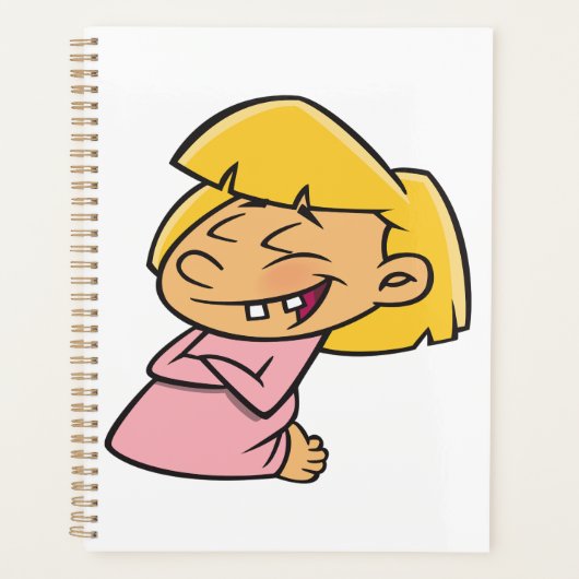 Blij Lachend Cartoon Meisje Planner (Voorkant)