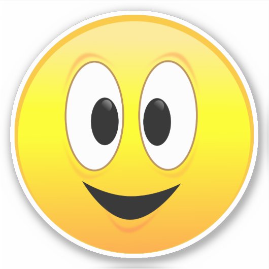 Blij Lachend Gezicht Sticker (Voorkant)