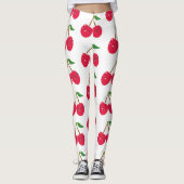 Blij Lachend Kawaii Kersen Fruit Leggings (Voorkant)