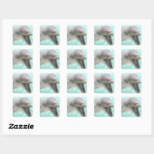 Blij Lachende Dolfijn Vierkante Sticker (Vel)
