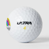 Blij Lachende Giraf, Regenboog, Wolken, Golfballen (Logo)