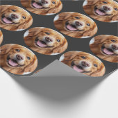 Blij Lachende Goudkleurige Retriever Cadeaupapier (Hoek)