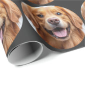 Blij Lachende Goudkleurige Retriever Cadeaupapier (Rol Hoek)