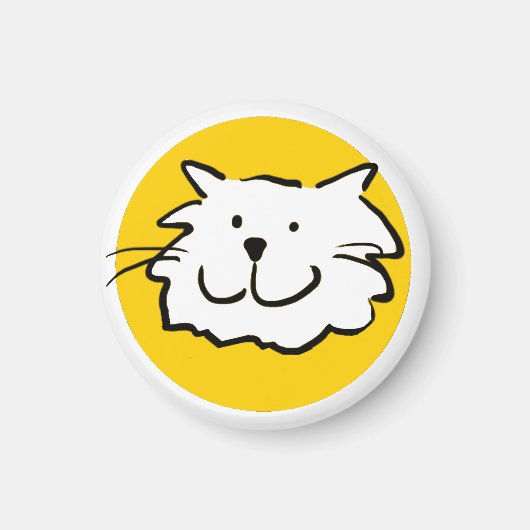 Blij Lachende Kat als een Leuke Cartoon Illustrati Magneet (Voorkant)