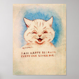 Blij Lachende Kat, Louis Wain Poster