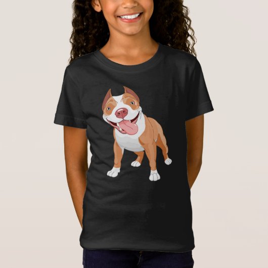 Blij Lachende Pit Bull T-shirt (Voorkant)