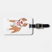 Blij Lachende Pitbull Bagagelabel (Voorkant horizontaal)