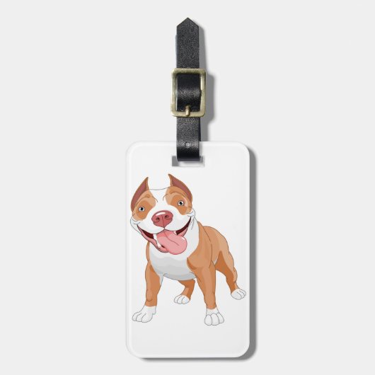 Blij Lachende Pitbull Bagagelabel (Voorkant verticaal)