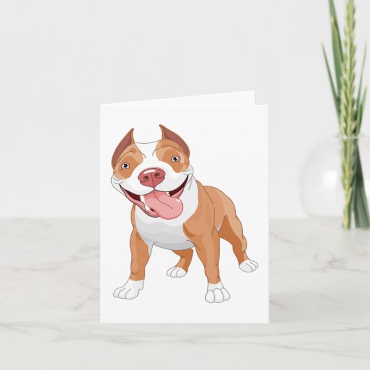 Blij Lachende Pitbull Kaart (Voorkant)