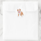 Blij Lachende Pitbull Ronde Sticker (Tas)