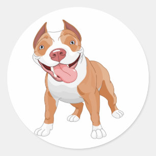 Blij Lachende Pitbull Ronde Sticker