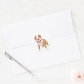 Blij Lachende Pitbull Ronde Sticker (Envelop)