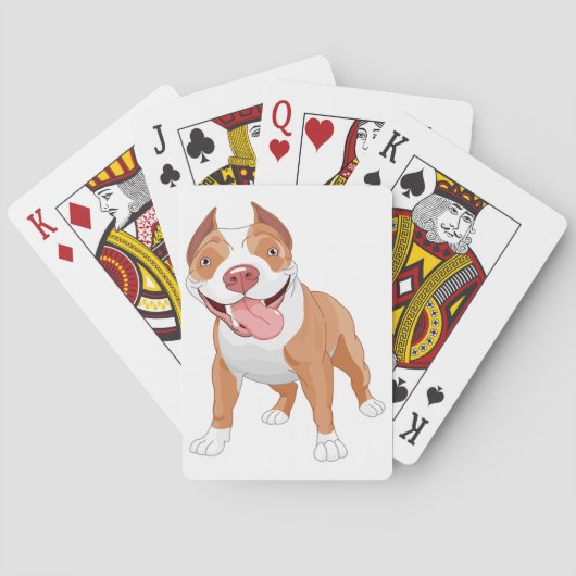 Blij Lachende Pitbull Speelkaarten (Achterkant)
