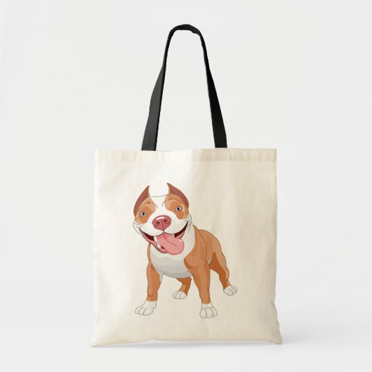 Blij Lachende Pitbull Tote Bag (Voorkant)