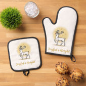 Blij & Licht Kerst Reindeer Ovenwant & Pannenlap Set (Top down)